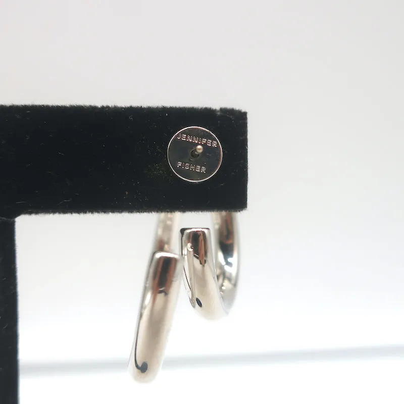 Jennifer Fisher Small Double Lilly Hoops Silver-Plated Brass NEW