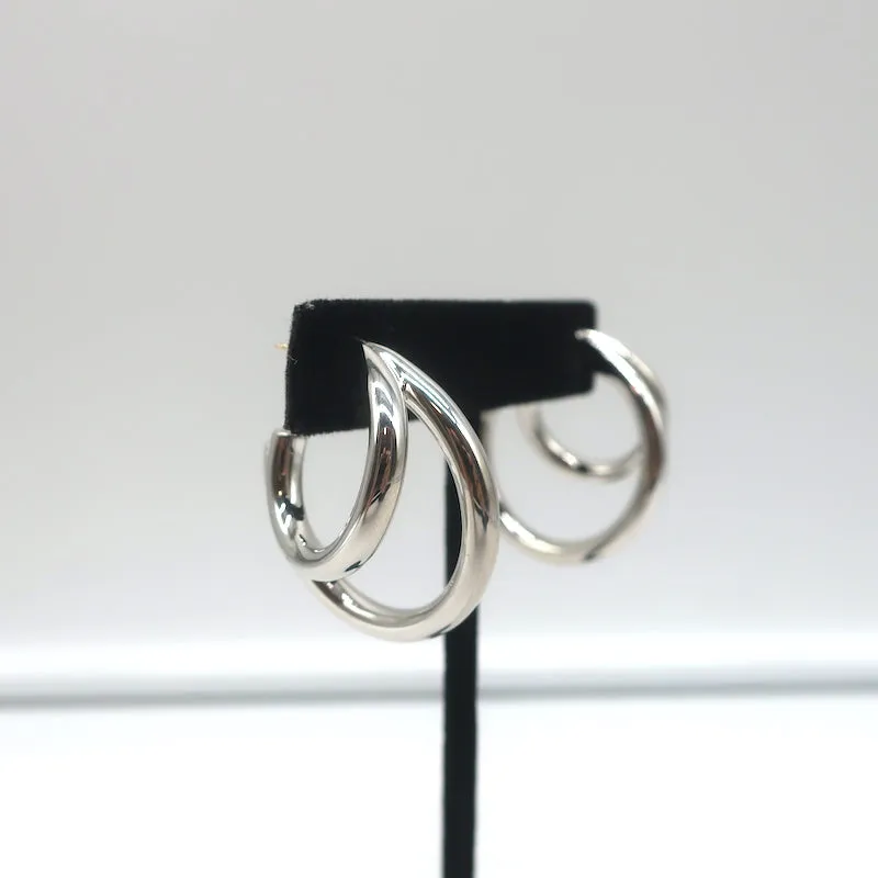 Jennifer Fisher Small Double Lilly Hoops Silver-Plated Brass NEW