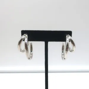 Jennifer Fisher Small Double Lilly Hoops Silver-Plated Brass NEW