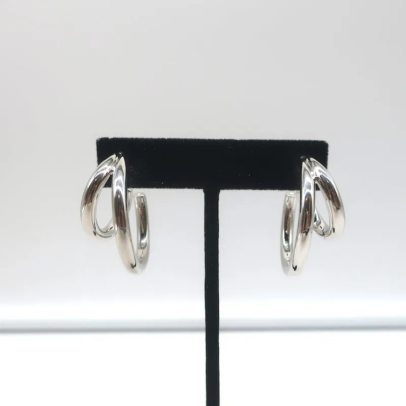 Jennifer Fisher Small Double Lilly Hoops Silver-Plated Brass NEW