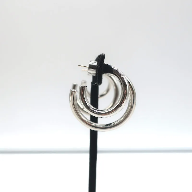 Jennifer Fisher Small Double Lilly Hoops Silver-Plated Brass NEW