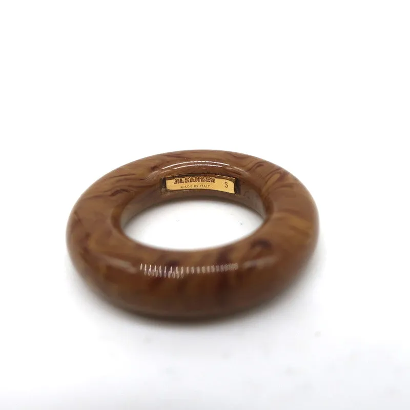 Jil Sander Tortoiseshell-Effect Ring Brown Size Small NEW