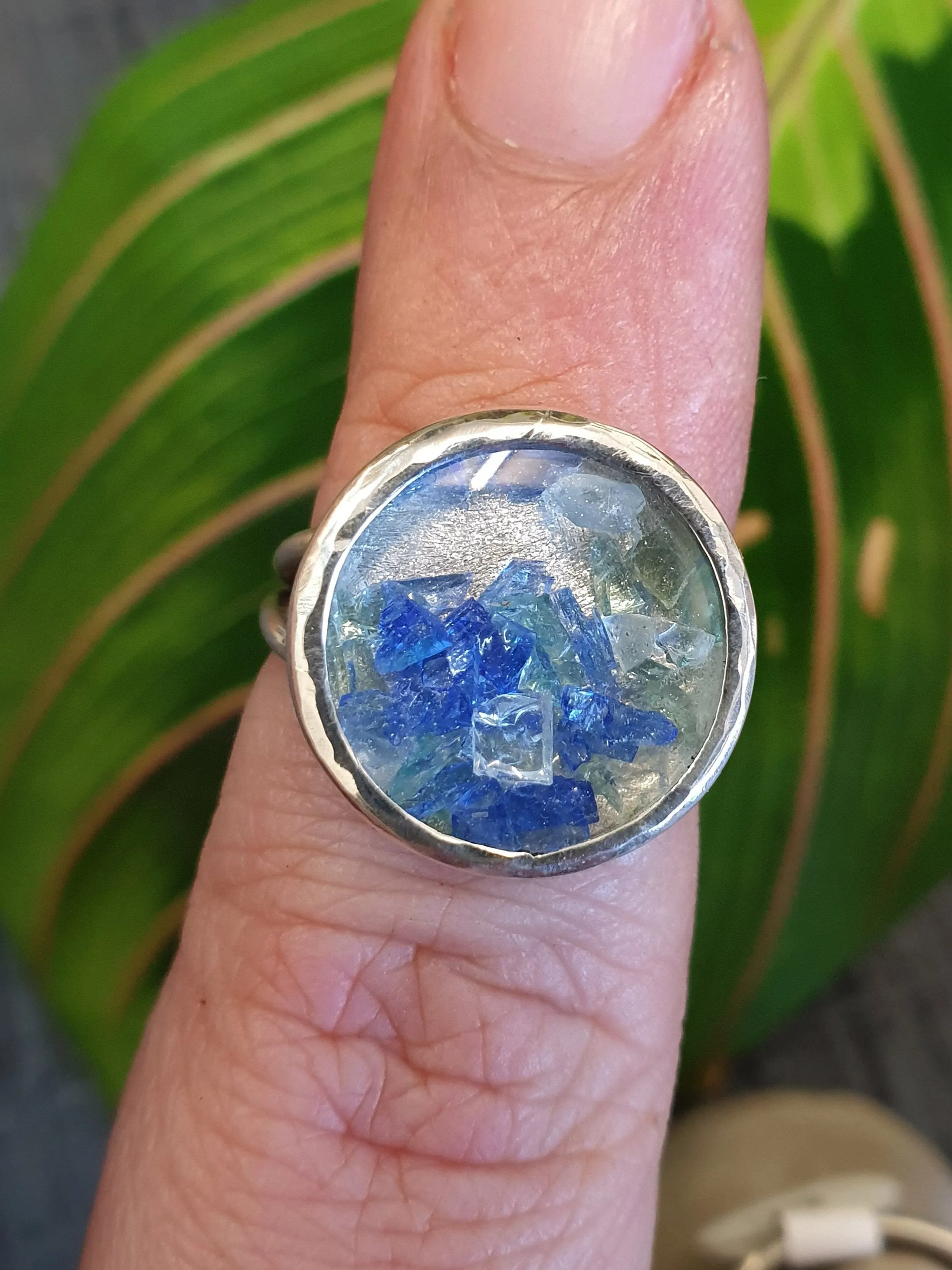 Kaleidoscope Ring - Blue & Green Size L