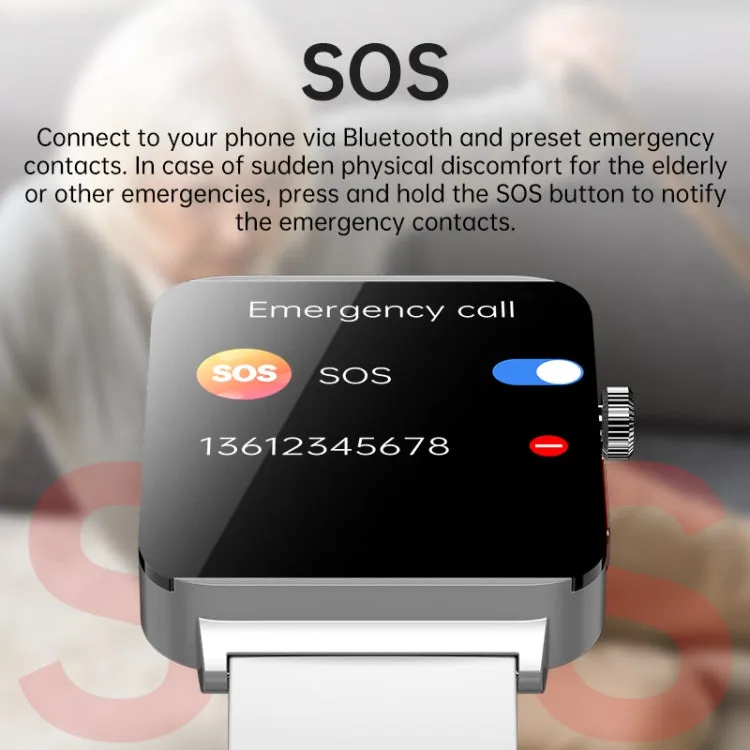 KS03 Pro 1.96 inch Color Screen Smart Watch, Support Bluetooth Call / Health Monitoring(Silver Blue)
