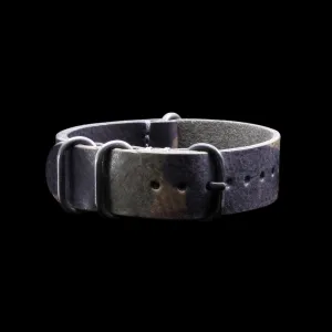 Leather Watch Strap, 4-Ring Camo Grigio
