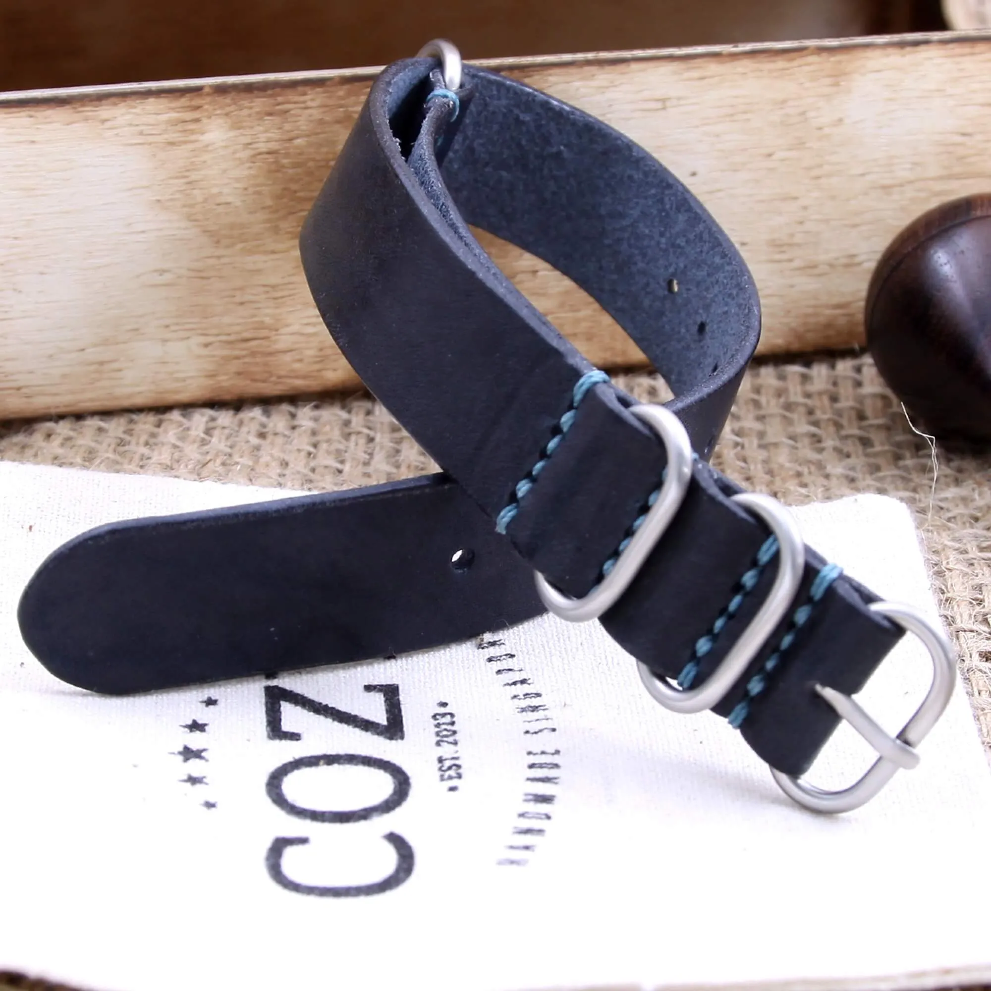 Leather Watch Strap, 4-Ring Vintage 407