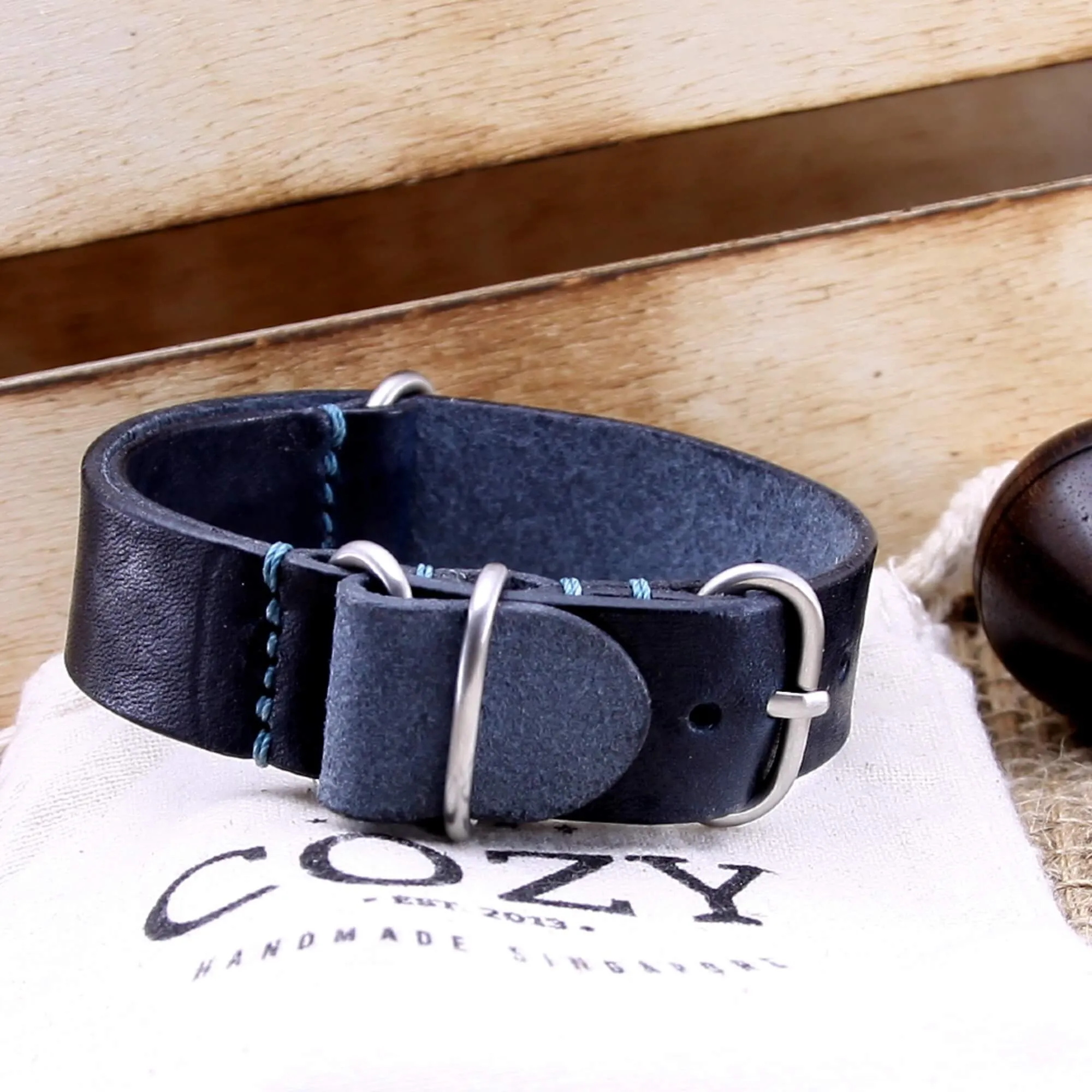 Leather Watch Strap, 4-Ring Vintage 407