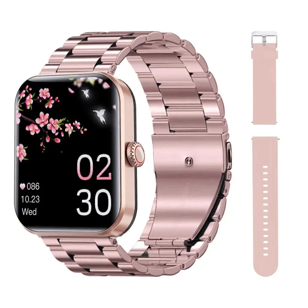 Lenovo New Blood Glucose Sugar Oxygen Pressure SmartWatch 1.9Inch Screen Sport Smartwatch Heart Rate Fitness Tracker Women Watch
