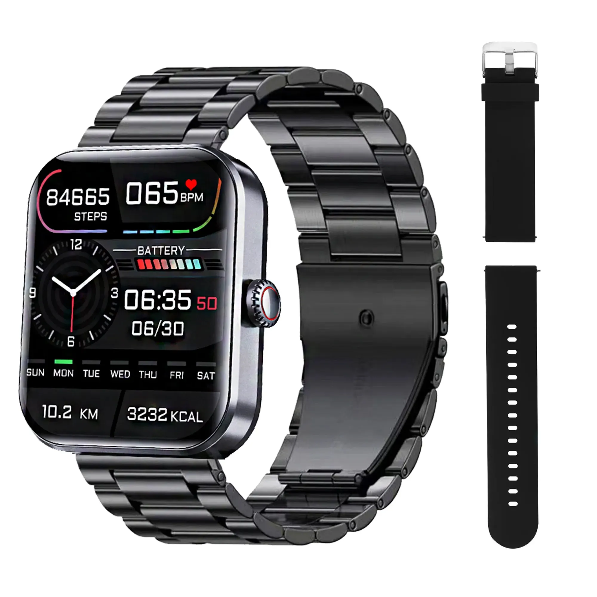 Lenovo New Blood Glucose Sugar Oxygen Pressure SmartWatch 1.9Inch Screen Sport Smartwatch Heart Rate Fitness Tracker Women Watch