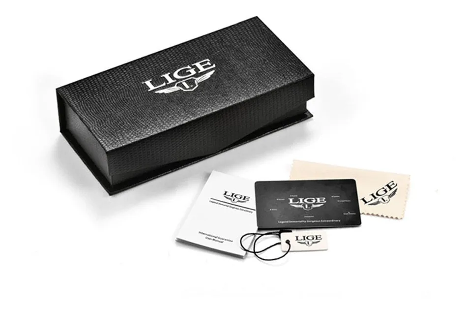 Lige Sports Chronograph  Silicone  Waterproof Wrist Watch for Men