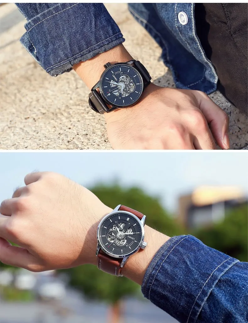 LIVENS Automatic Leather Watch