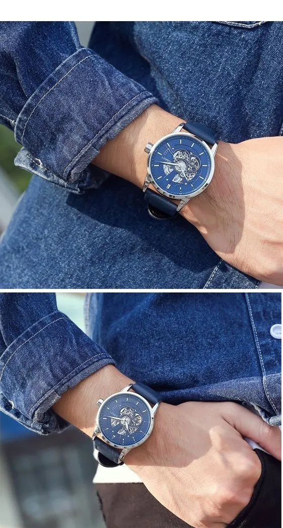 LIVENS Automatic Leather Watch