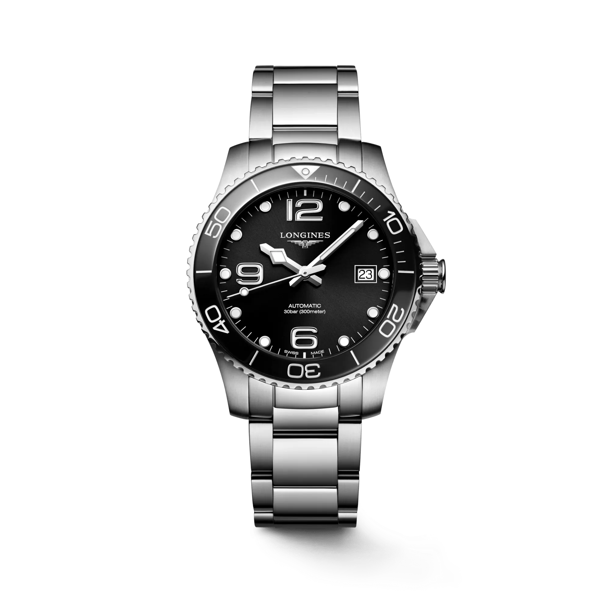 Longines HydroConquest 39mm Black Dial Steel Men's Watch L37804566