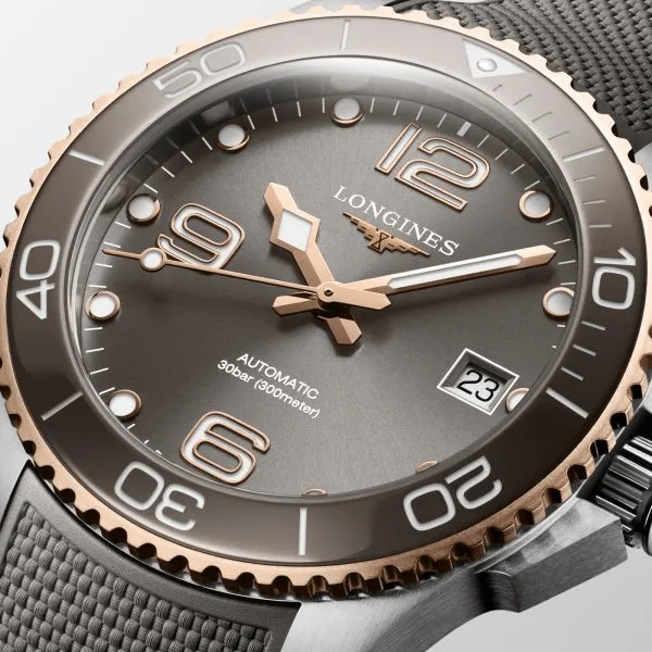 Longines HydroConquest 39mm Grey Dial Rubber Strap Men's Watch L37803789