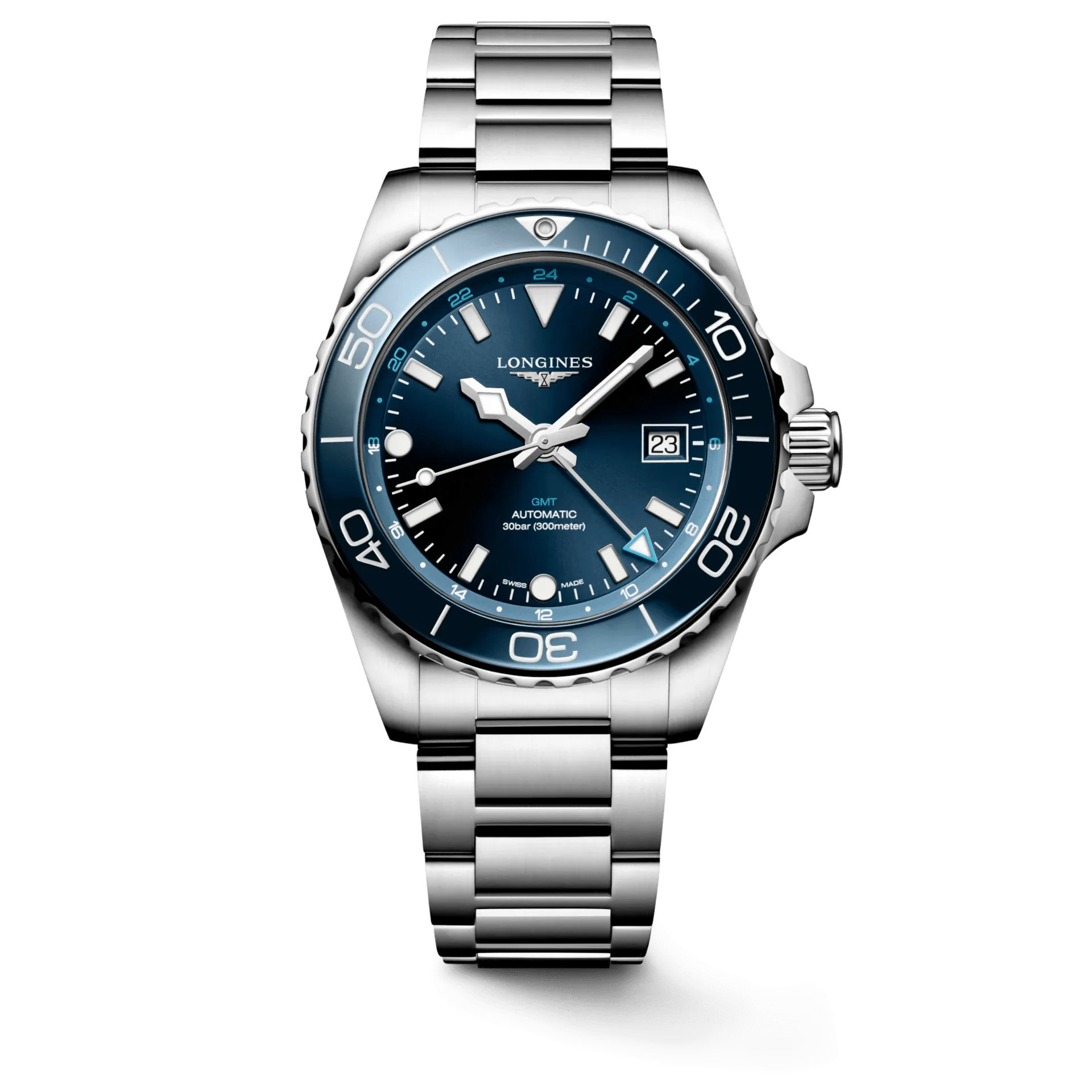 Longines HydroConquest GMT 41mm Blue Dial Steel Men's Watch L37904966