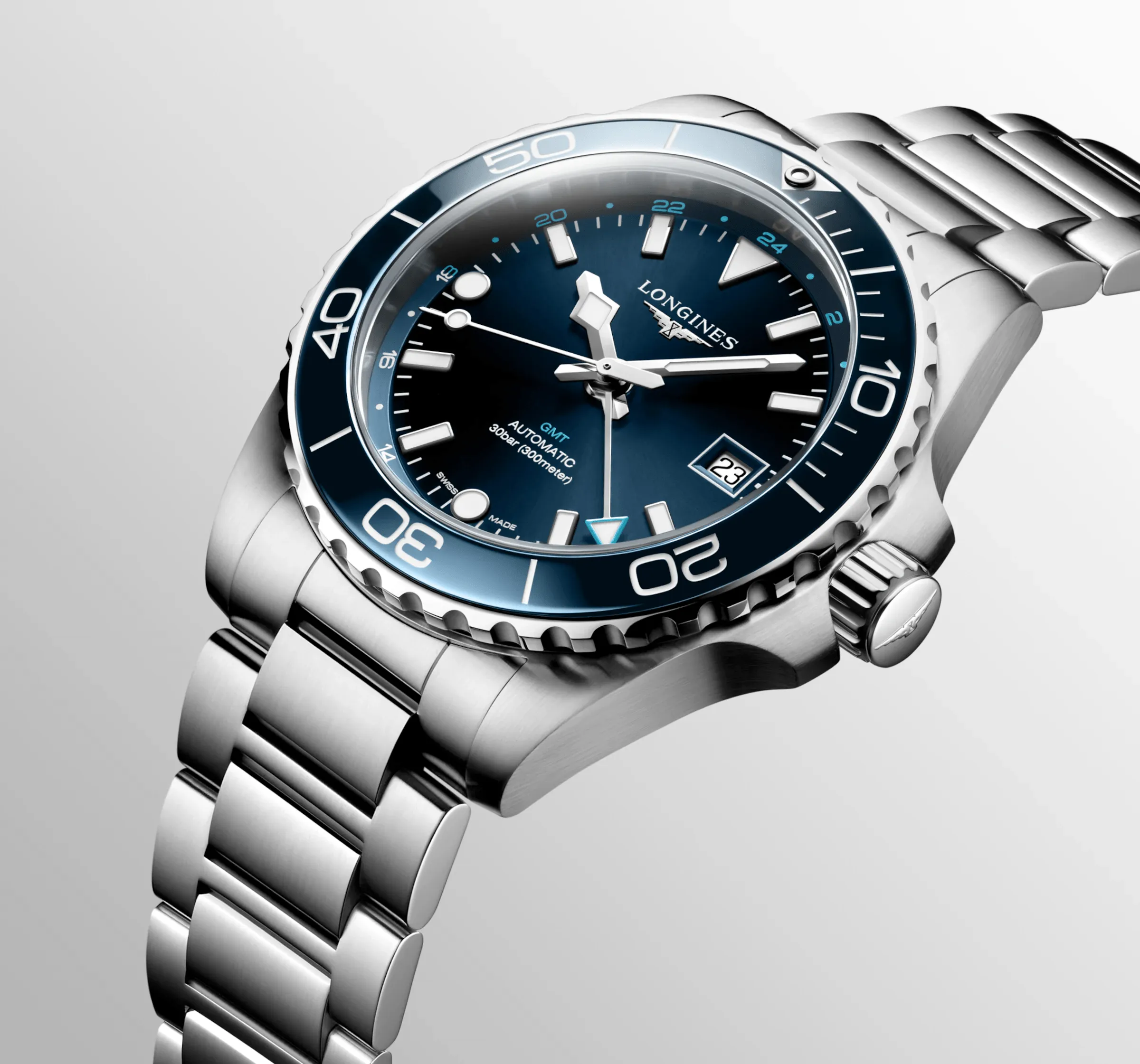 Longines HydroConquest GMT 41mm Blue Dial Steel Men's Watch L37904966