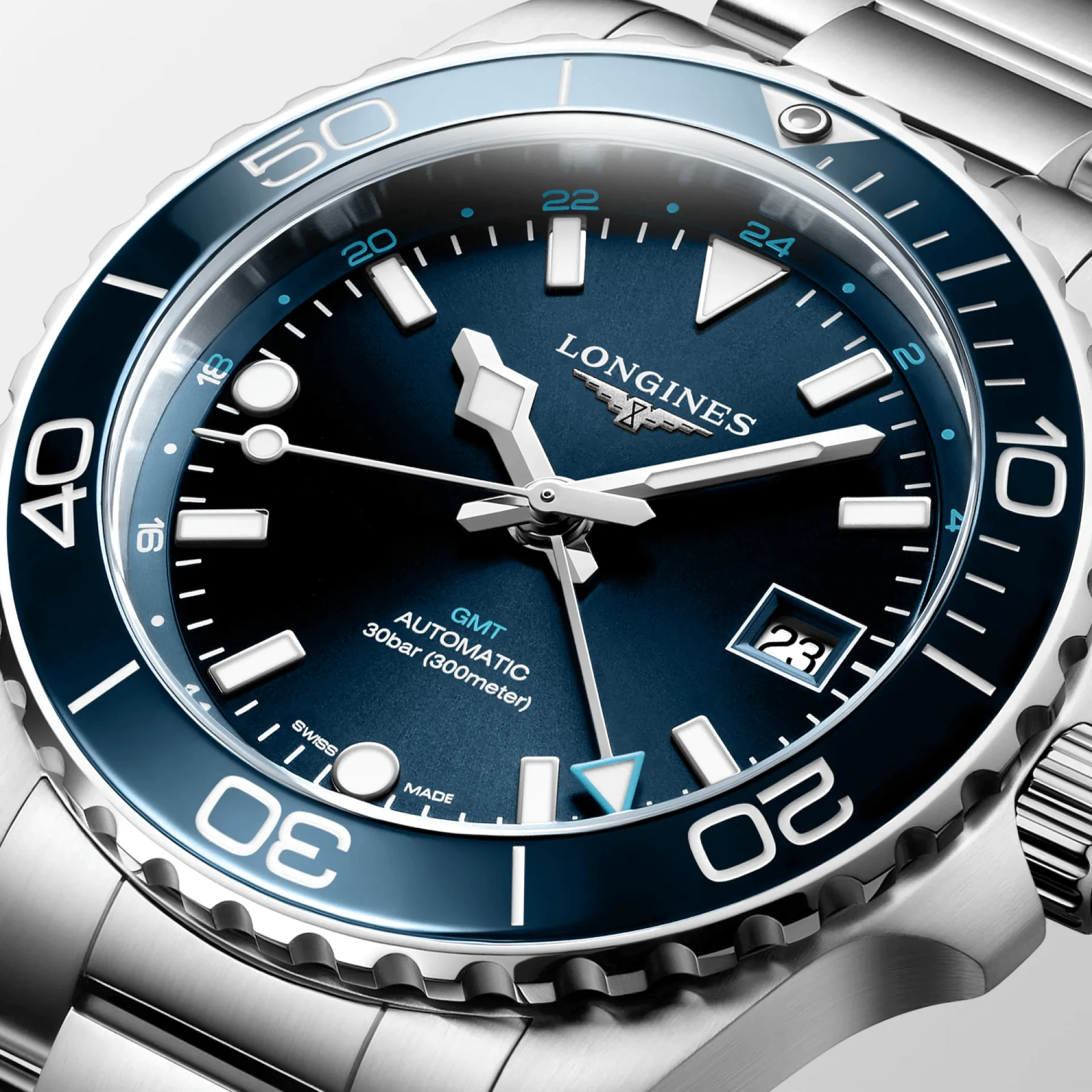 Longines HydroConquest GMT 41mm Blue Dial Steel Men's Watch L37904966