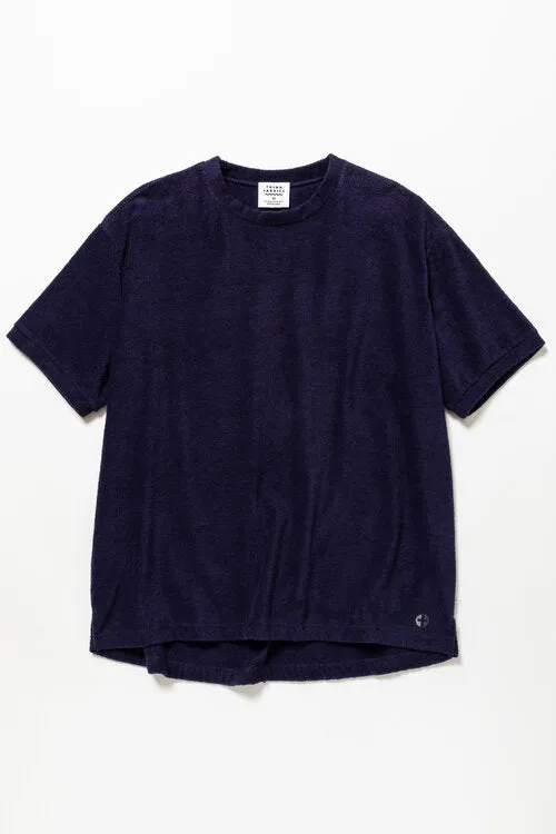 Loose Fit Relax T-Shirt - Navy Organic Cotton Pile