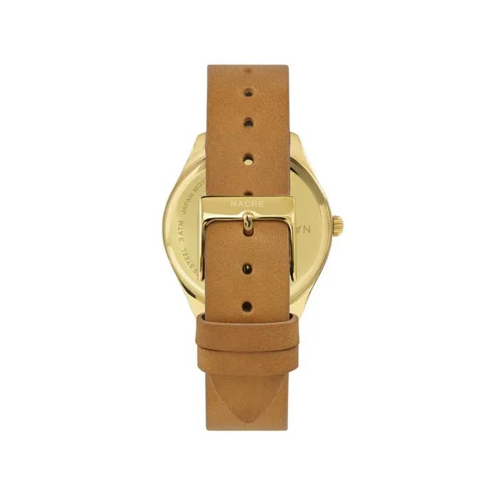 Lune Watch - Pearlized Dial Gold - Natural Leather