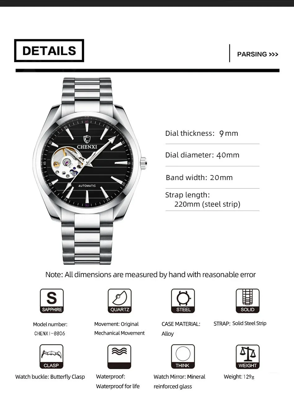 Luxury Fashion Mechanical Automatic Wristwatches