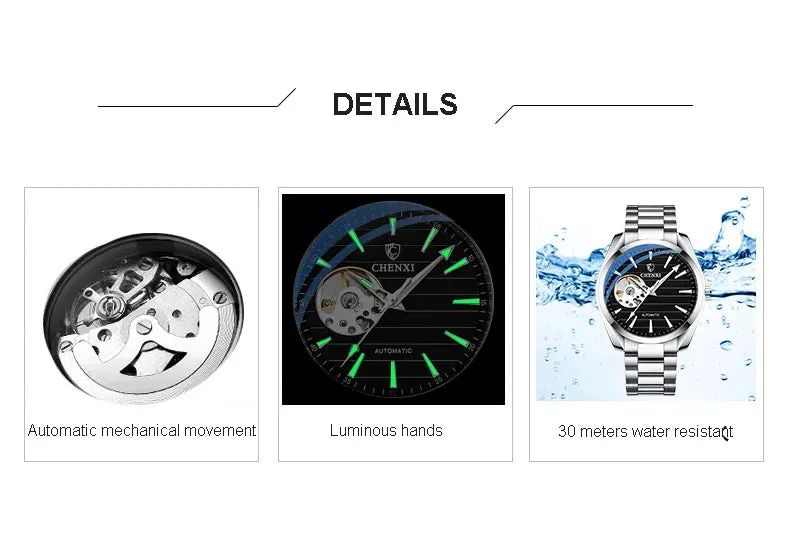 Luxury Fashion Mechanical Automatic Wristwatches