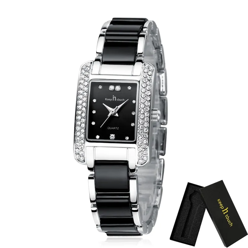 Luxury Square Diamond Watch Bracelet For Women Casual Jewelry
