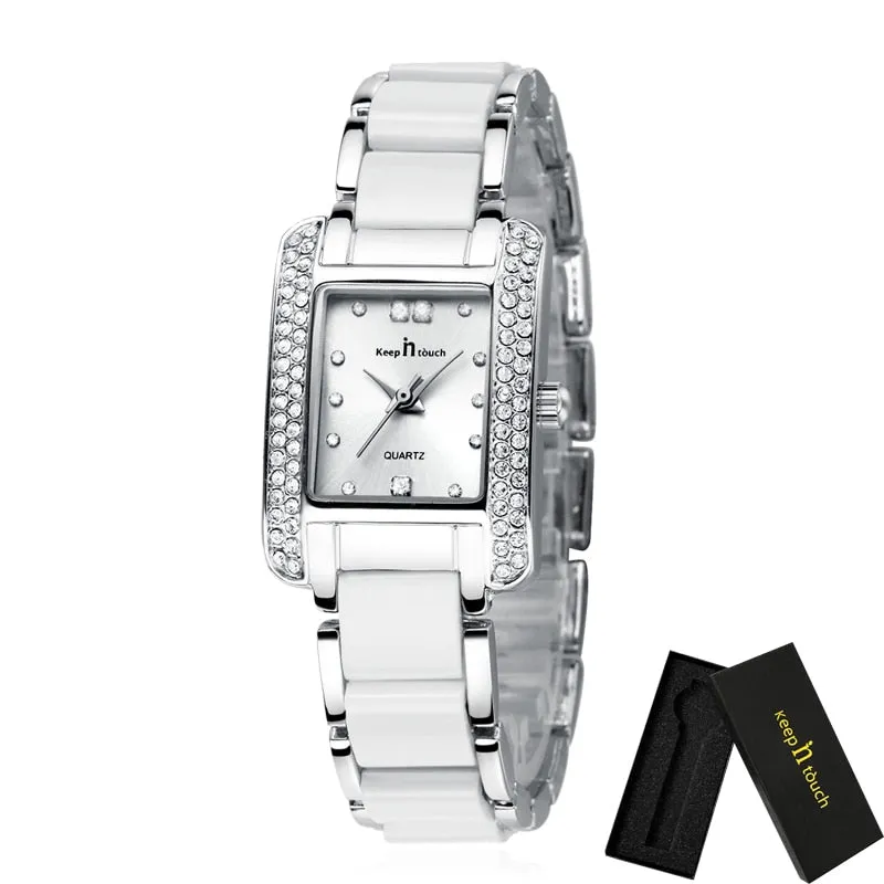Luxury Square Diamond Watch Bracelet For Women Casual Jewelry
