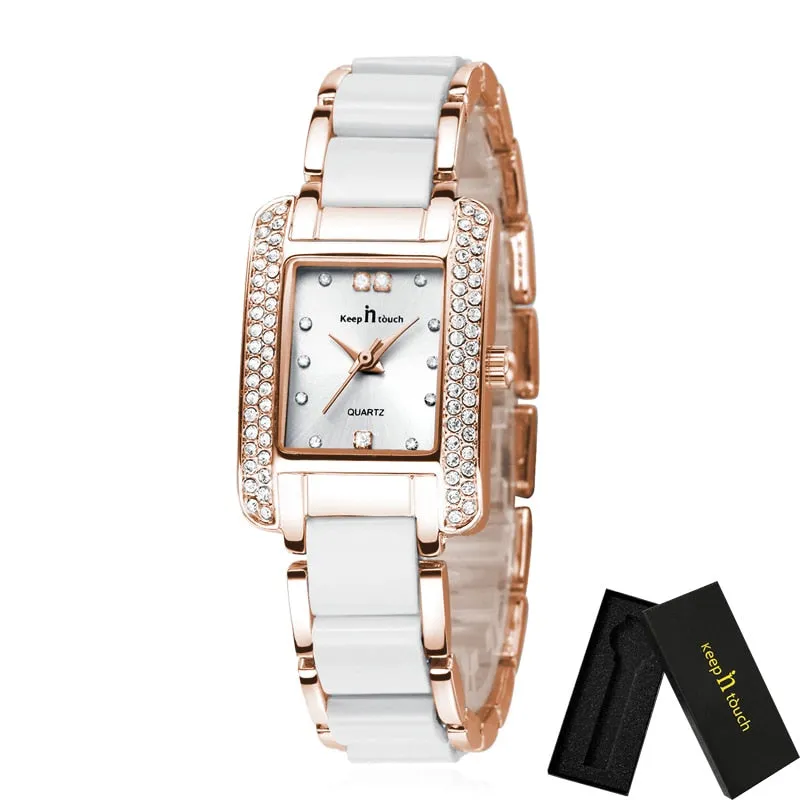 Luxury Square Diamond Watch Bracelet For Women Casual Jewelry