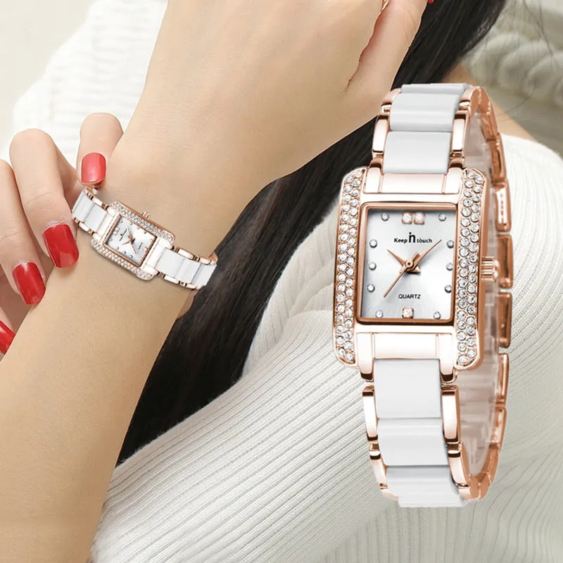 Luxury Square Diamond Watch Bracelet For Women Casual Jewelry
