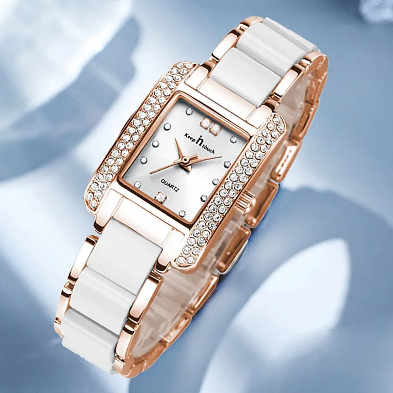 Luxury Square Diamond Watch Bracelet For Women Casual Jewelry