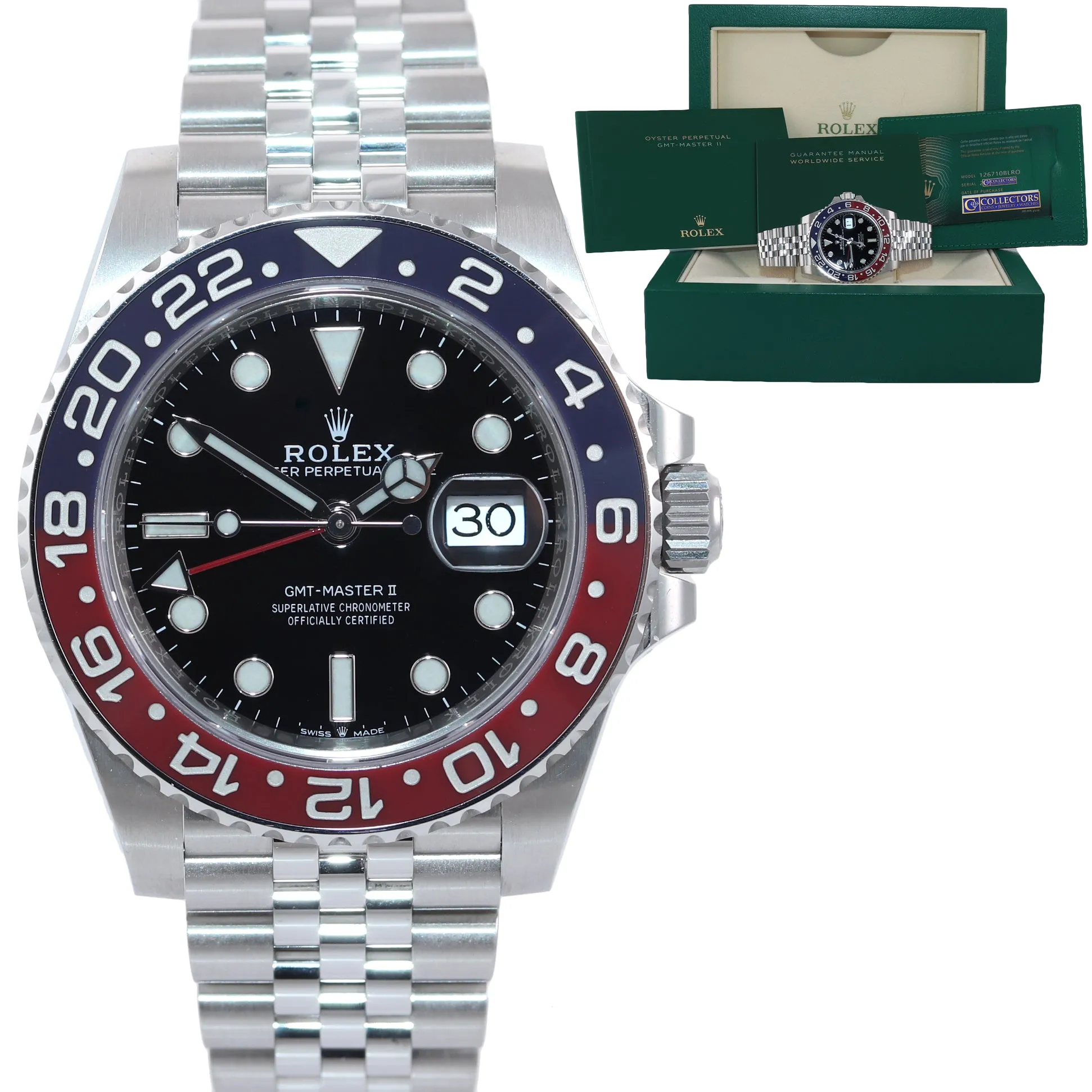 MARCH 2021BRAND NEW PAPERS Rolex GMT Master PEPSI Blue Ceramic 126710 Watch Box