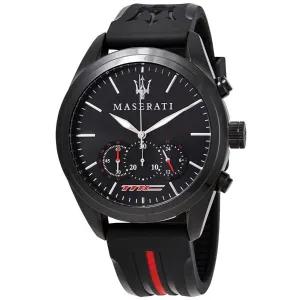 Maserati Traguardo Black Silicone Strap Black Dial Quartz Watch for Gents - R8871612004