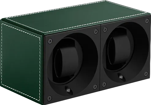 Masterbox Duo Green Toledo Leather White Stitches