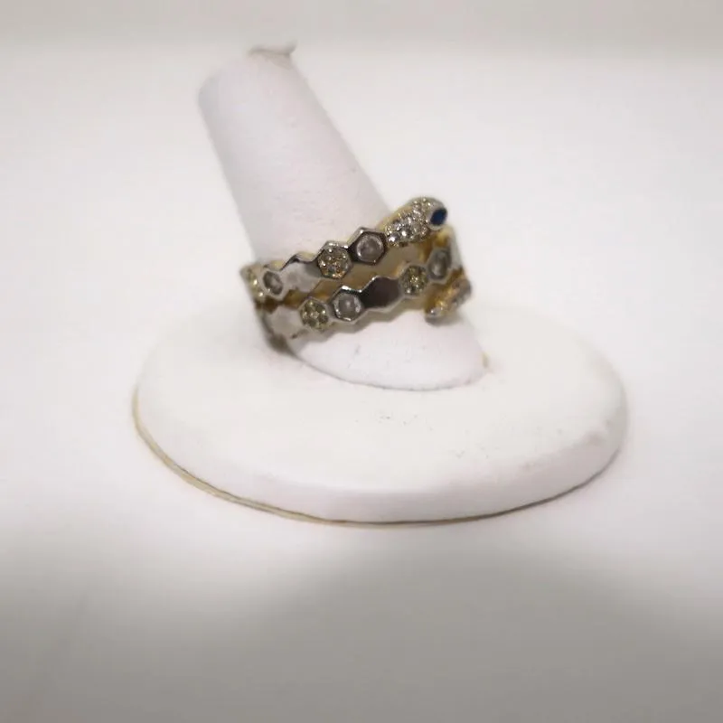 Melinda Maria Snake Wrap Ring Crystal Pave Size 10