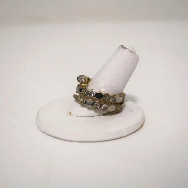Melinda Maria Snake Wrap Ring Crystal Pave Size 10