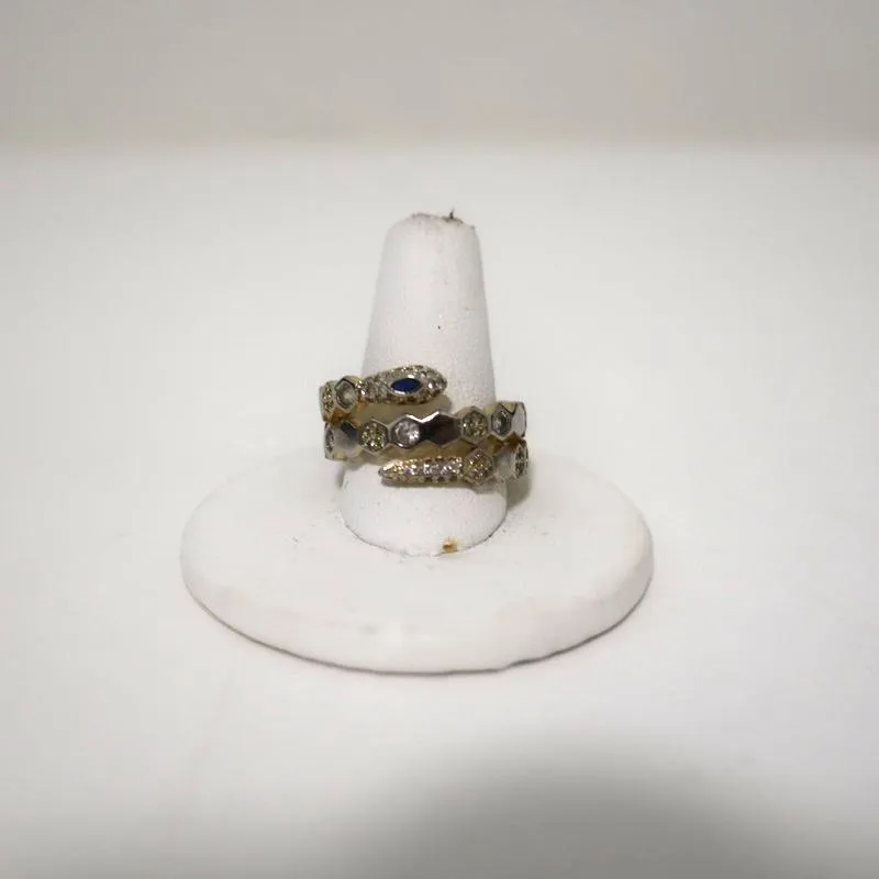 Melinda Maria Snake Wrap Ring Crystal Pave Size 10