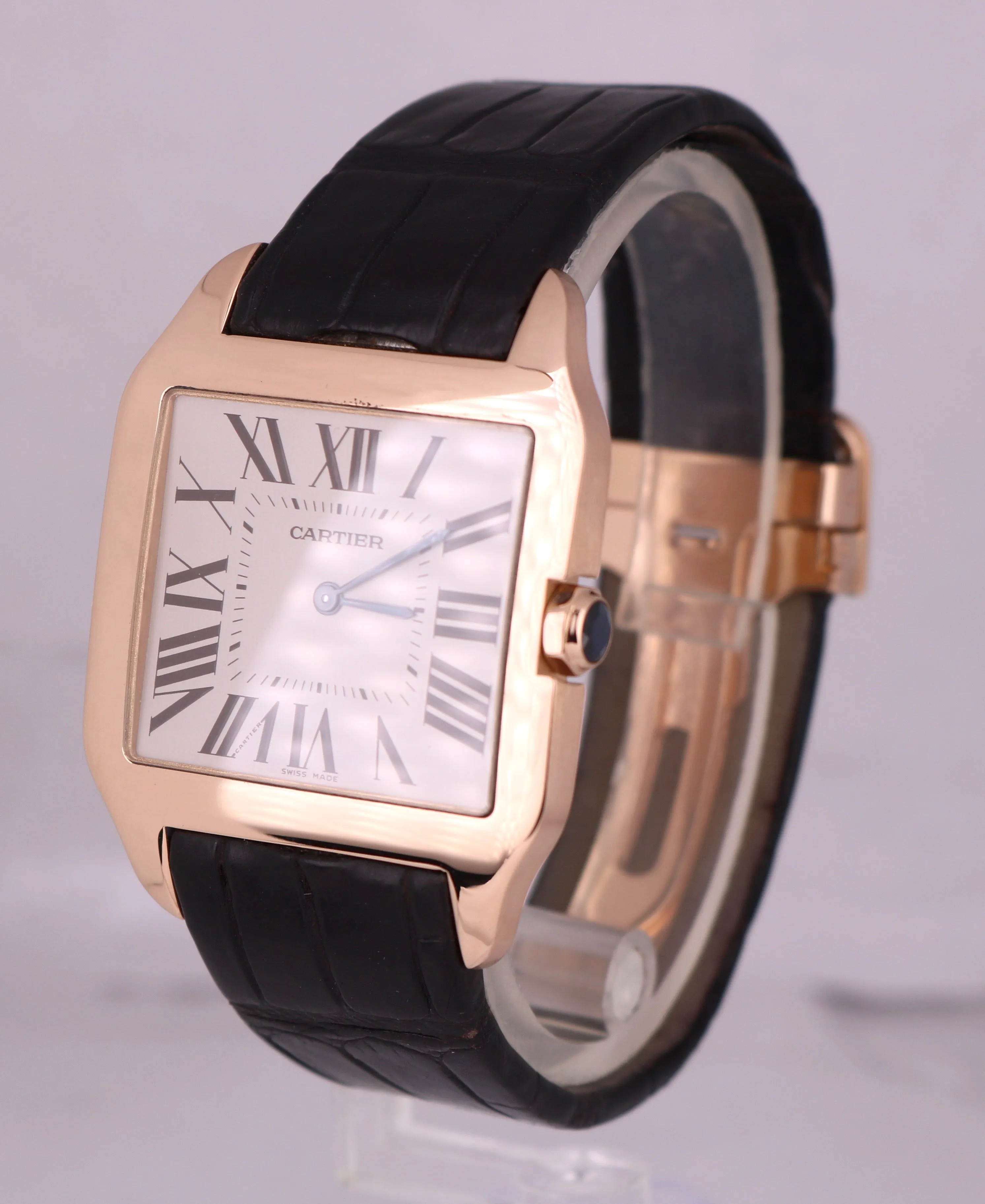 Men's Cartier Santos Dumont Large 18K Rose Gold W2006951 2650 Hand-Wind Watch