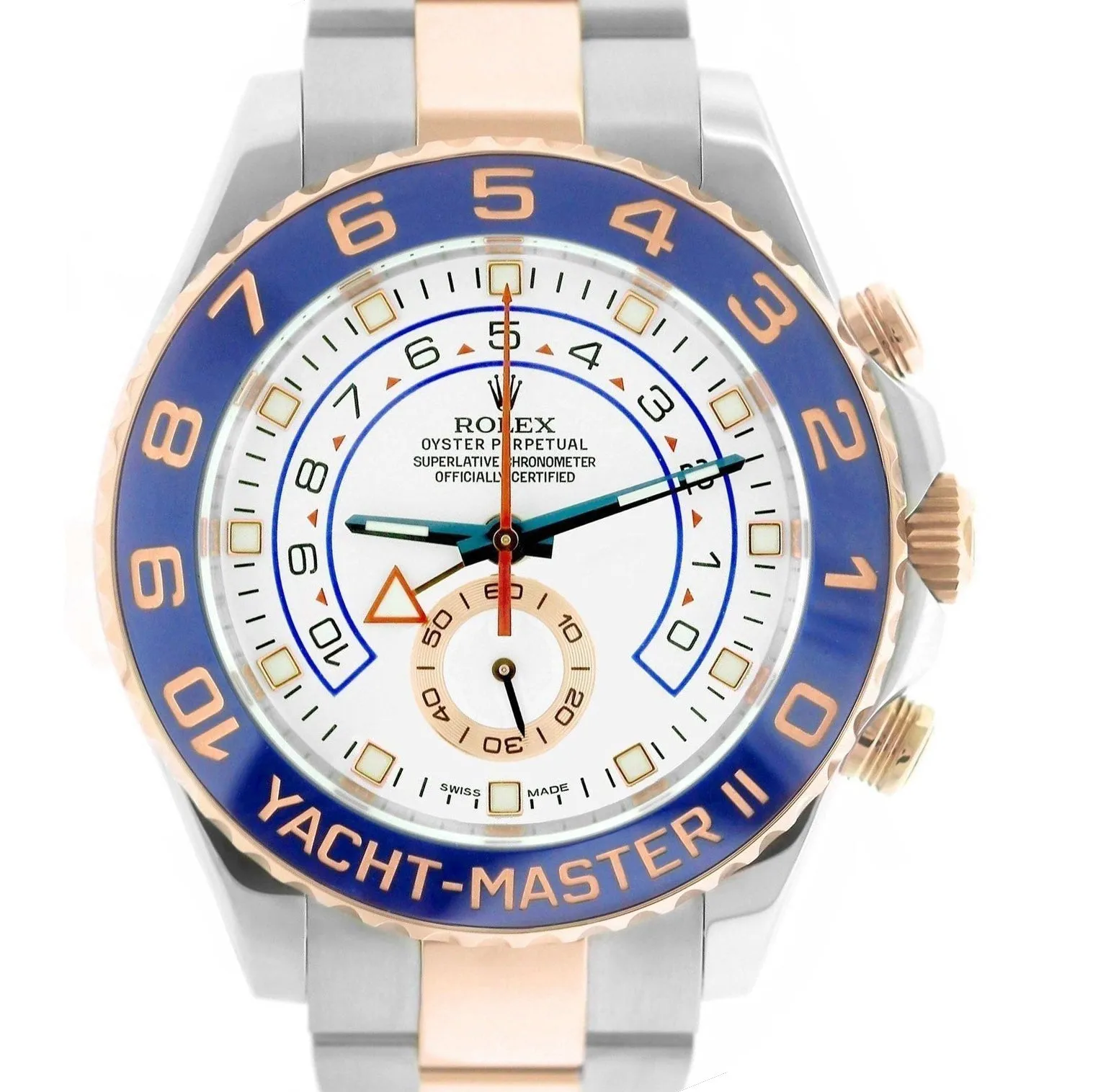 Men's Rolex Yacht-Master II 44mm Two-Tone Rose Gold Steel Ceramic Watch 116681