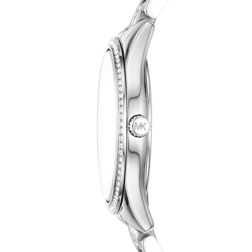 Michael Kors Women's Lauryn Stainless Steel Quartz Stainless-Steel Strap, Silver, 16 Casual Watch (Model: MK3900)