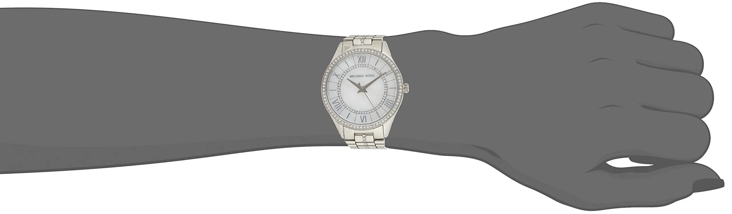 Michael Kors Women's Lauryn Stainless Steel Quartz Stainless-Steel Strap, Silver, 16 Casual Watch (Model: MK3900)