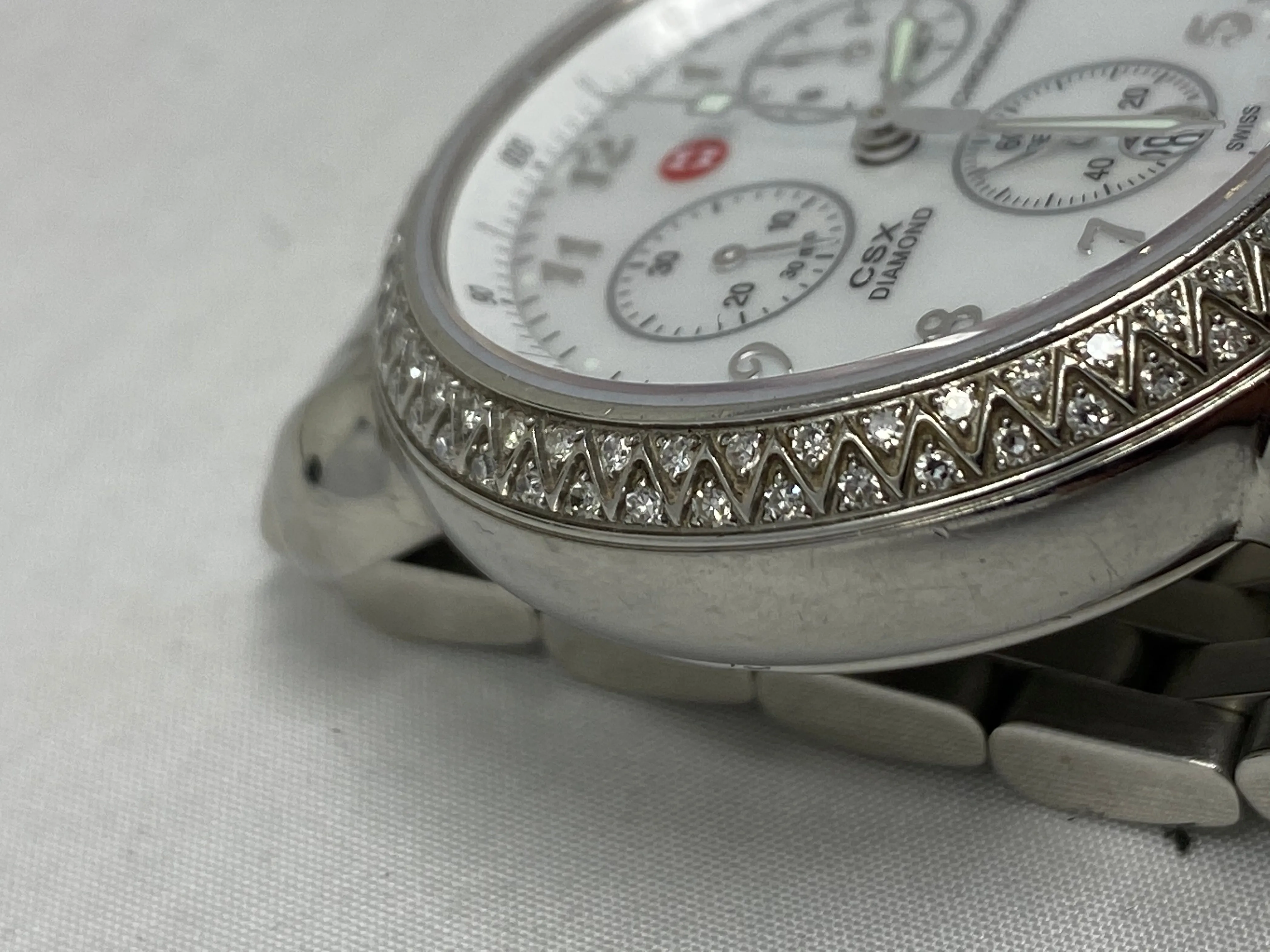 Michele Watch with Round Face and Diamonds