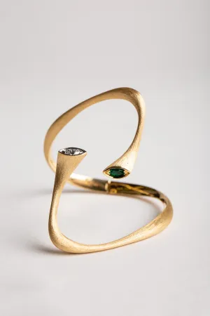 MIKE JOSEPH | DIAMOND/EMERALD BANGLE