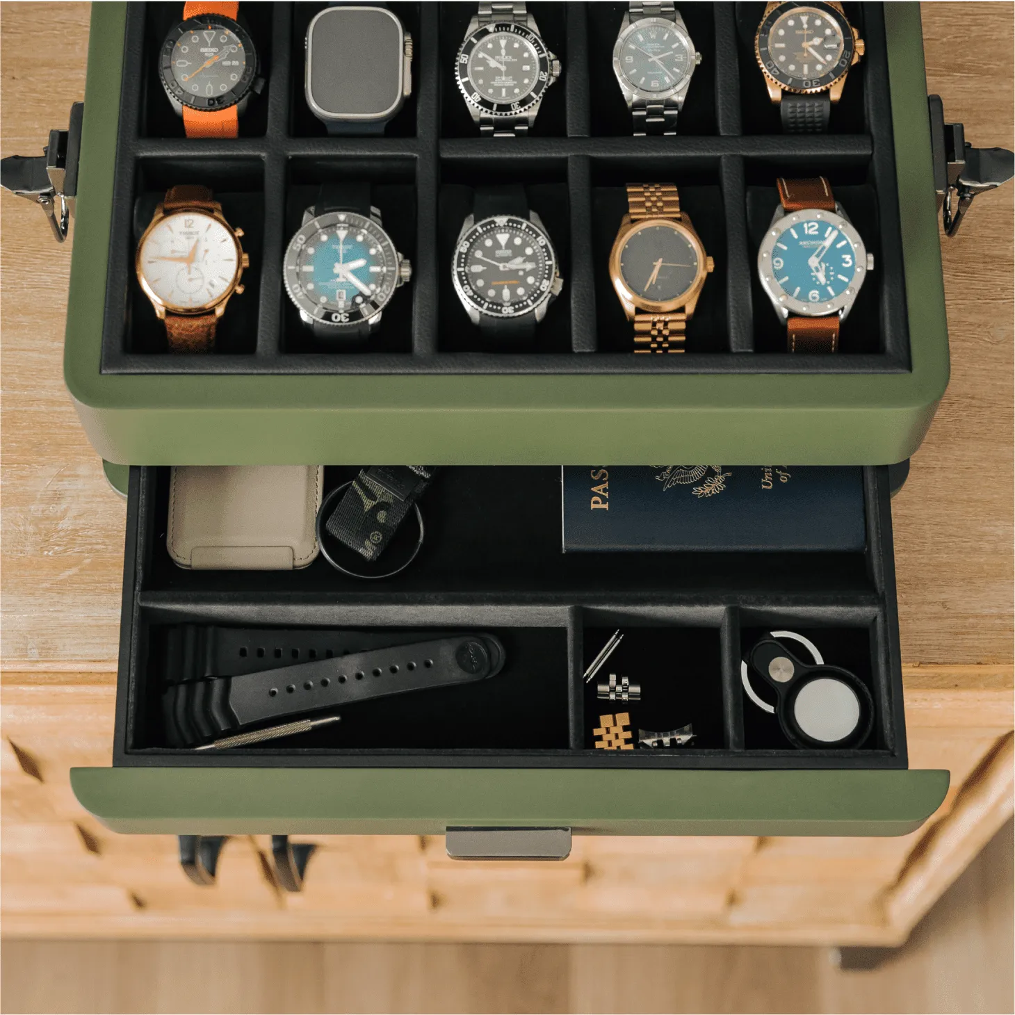 Military Modular Watch Box - 10 Slot by Case Elegance