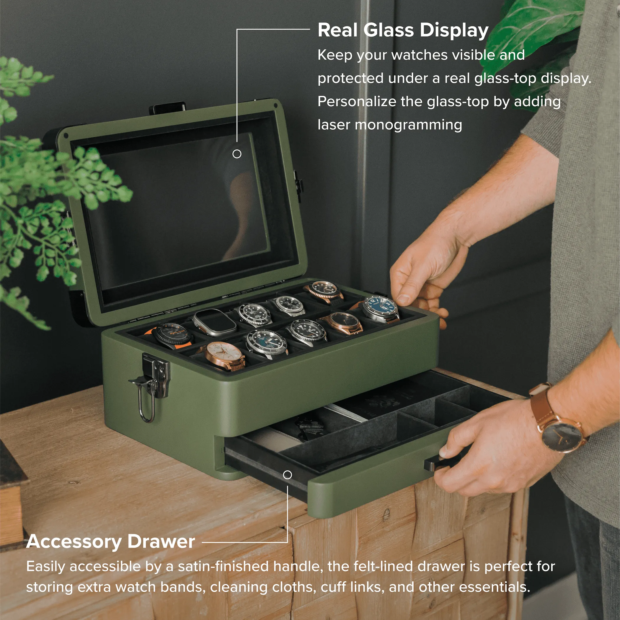 Military Modular Watch Box - 10 Slot by Case Elegance