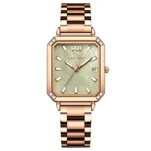Mini Focus Rose Gold Stainless Steel Green Dial Quartz Watch for Ladies - MF0472L-04