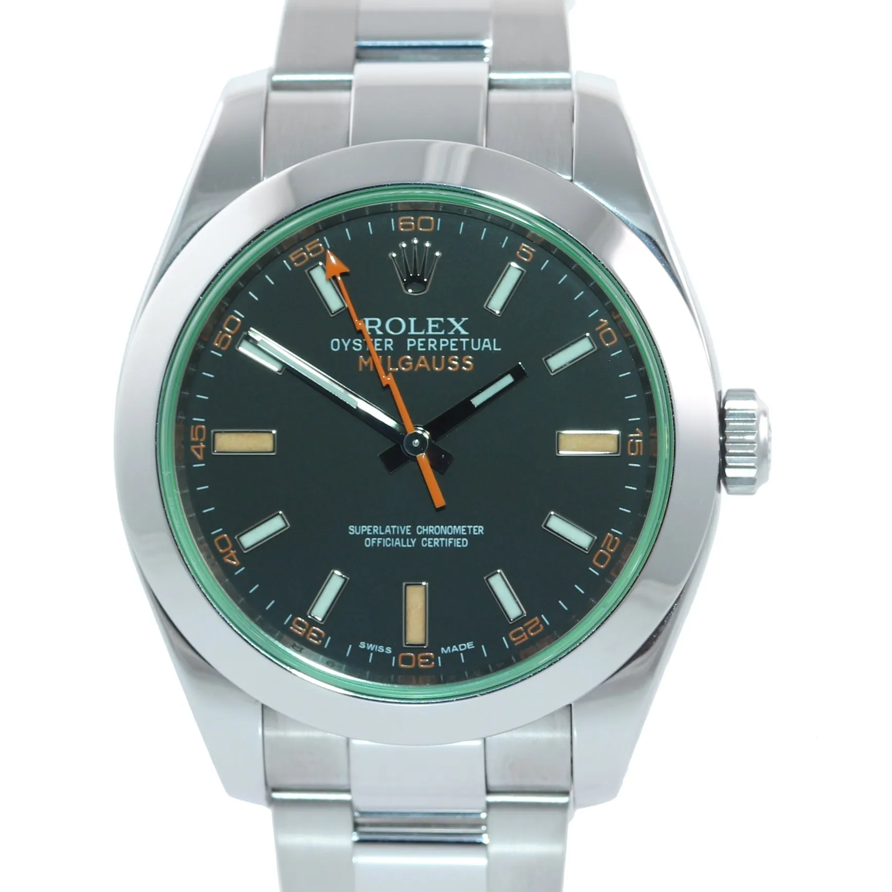 MINT 2013 PAPERS Rolex Milgauss Green Anniversary 116400GV 40mm Steel Watch Box