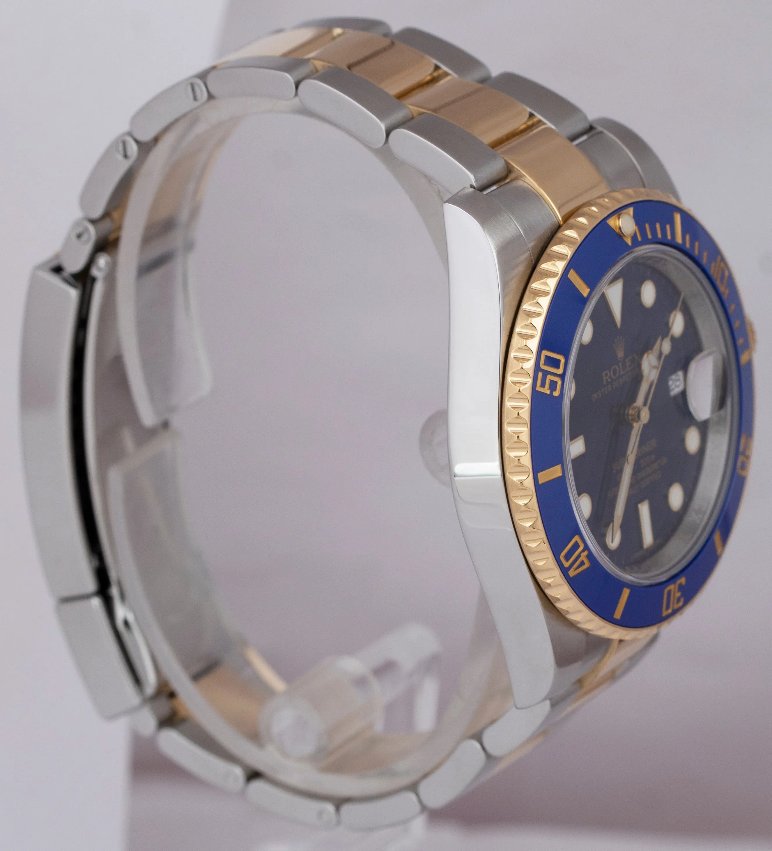 MINT 2016 Rolex Submariner Date Ceramic Two-Tone Gold Blue Watch 116613 LB B P
