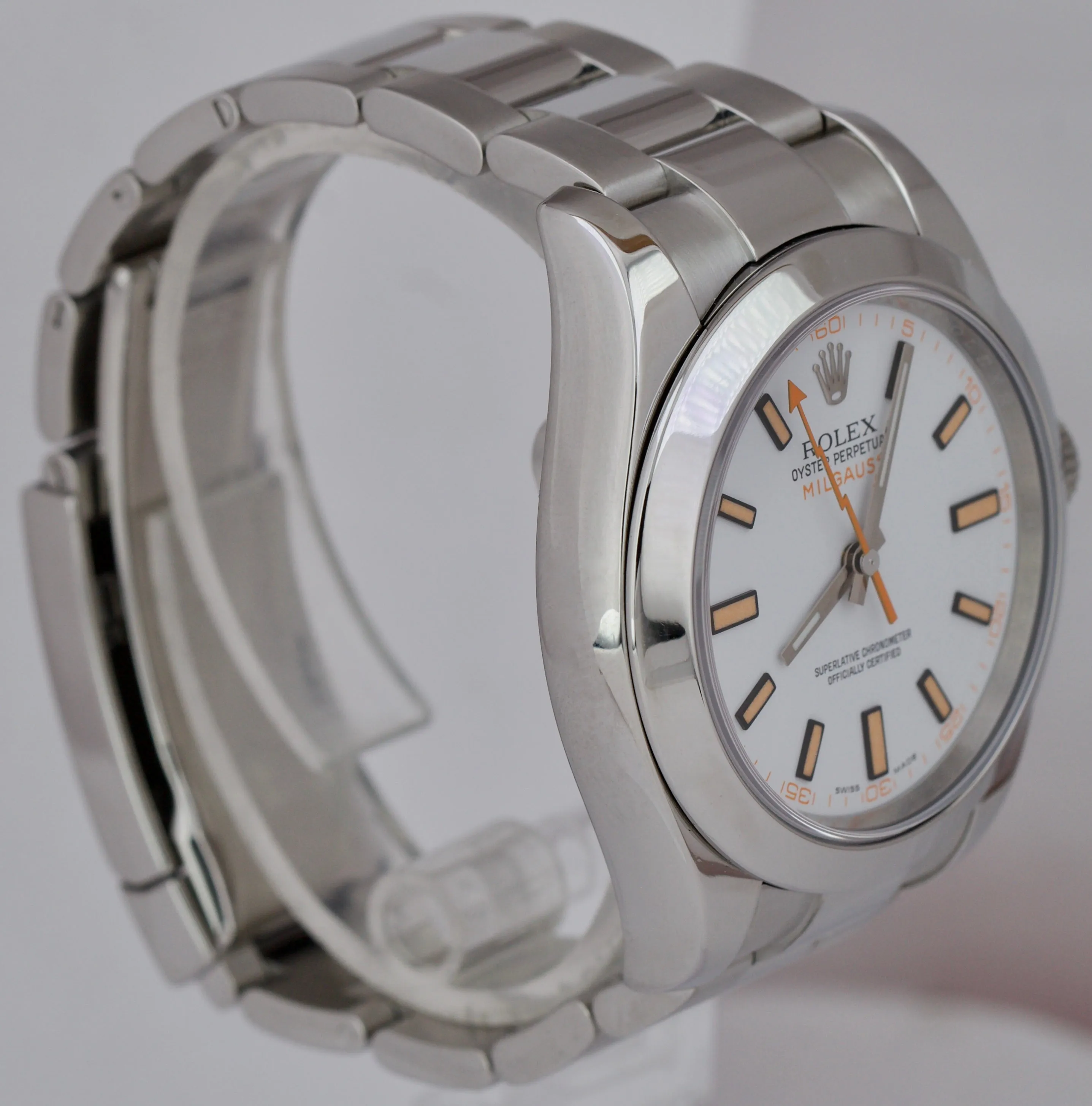 MINT 2017 Rolex Milgauss White Anti-Magnetic Steel Oyster 40mm Watch 116400 B P