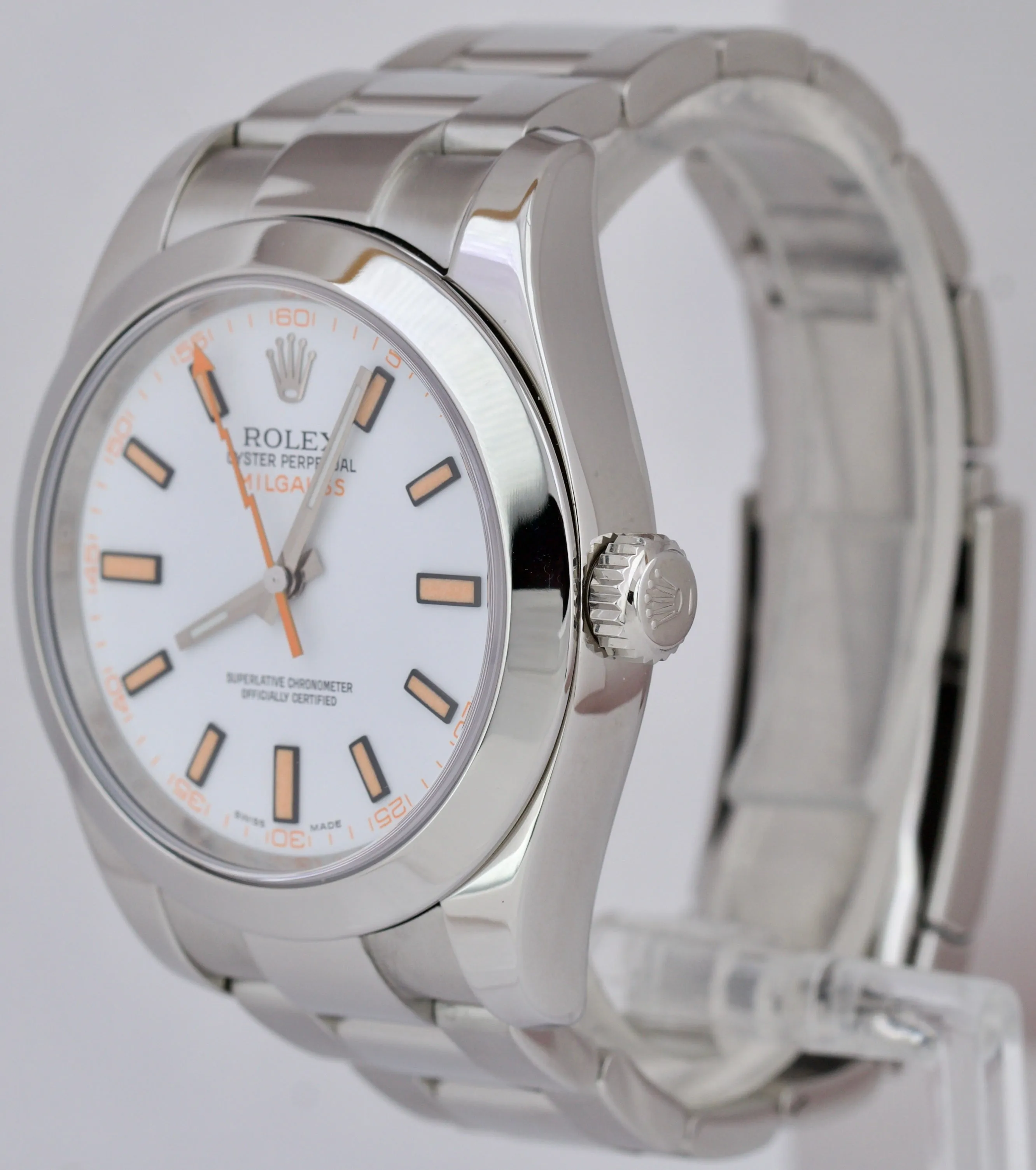 MINT 2017 Rolex Milgauss White Anti-Magnetic Steel Oyster 40mm Watch 116400 B P