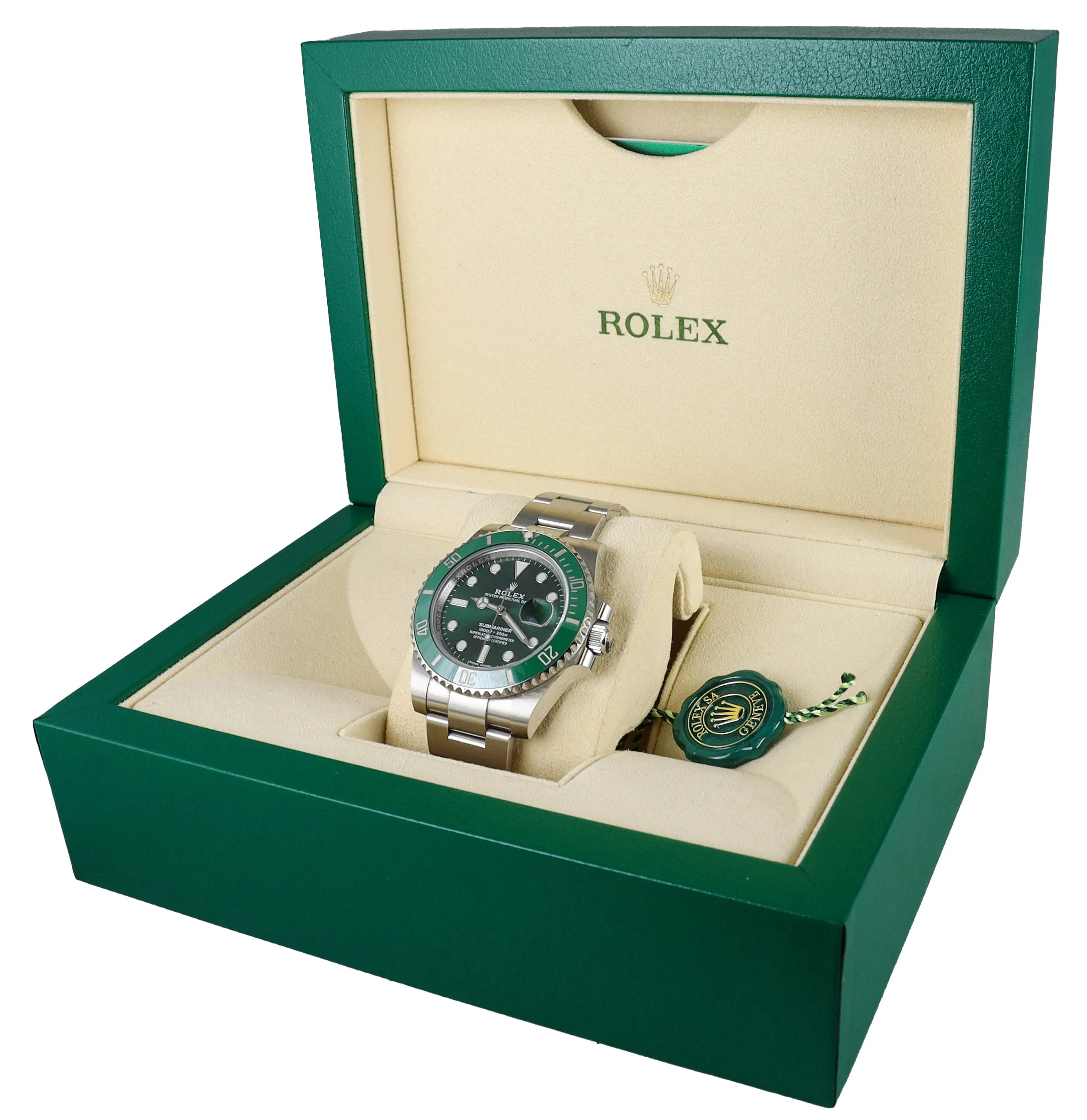 MINT 2018 Rolex HULK Submariner Date 116610 LV Green Ceramic Steel Watch B P